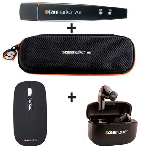 Scanmarker Air & pouzdro & sluchátka & myš
